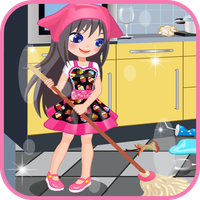 game girls cleaning house
