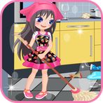 game girls cleaning house
