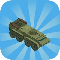 Idle military vehicles