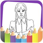 Coloring Book Wednesday Addams