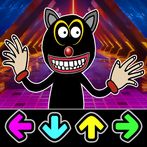 Cartoon black cat FNF Battle