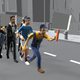 Demonstrators Run