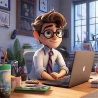 Virtual office boy Boss life