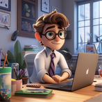 Virtual office boy Boss life