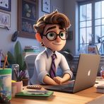 Virtual office boy Boss life