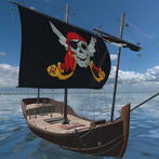 Naval battle. Pirate crossfire