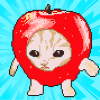 Apple cat happy happy