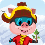 Piggy, Go! Ski race