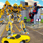 Flying Hero Robot Car Games
