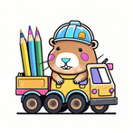 Capybara Construction Coloring