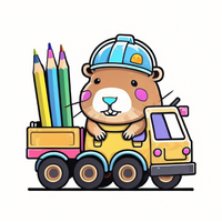 Capybara Construction Coloring