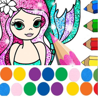 Mermaids Paint Cards Coloring