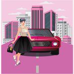 Fashionable Girls Car Racing
