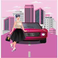 Fashionable Girls Car Racing