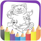 Turning Red coloring book game