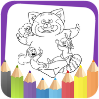 Turning Red coloring book game