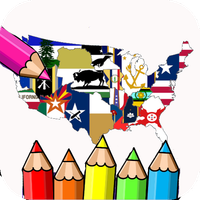 coloring flag of U.S. state