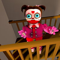Scary baby in Pink house 3D