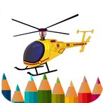 coloring flying helicopter
