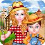 Mommy and Baby Build Farming