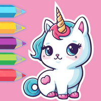 Cat Unicorn Coloring Book