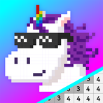 Pixel Unicorns Coloring Book