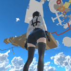 Girl runner jump up to heaven!