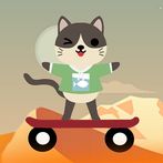 skateboarding cat
