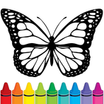 Glitter Butterfly Coloring
