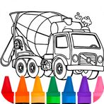 Coloring concrete mixer truck