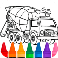 Coloring concrete mixer truck