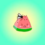 Watermelon Fly Eating