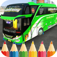 Cartoon bus coloring game