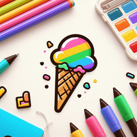 Candy Ice Cream Coloring Book