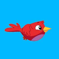 Red bird flight
