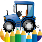 tractor cars - coloring book