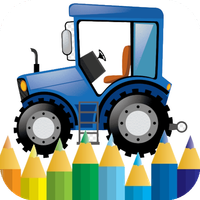tractor cars - coloring book