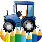 tractor cars - coloring book