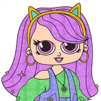 Glitter Dolls Coloring Book