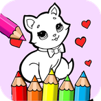 coloring little cat and dog