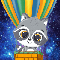 Raccoon adventure Moon & Stars