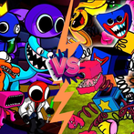 Running Blue Rianbow Friends