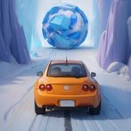 Race car with balls