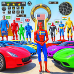 Crazy Superhero Car Stunt Race