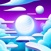 Windy Ball Jump on Cloudy Sky