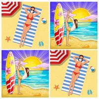 Bikini Match Cards Memory Game