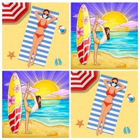 Bikini Match Cards Memory Game