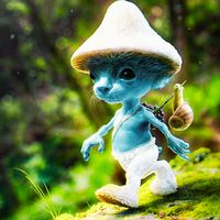 Smurf Cat - Cat Game mushroom