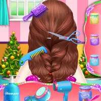Christmas Girls Braided Salon