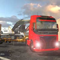 Realistic Excavator And Truck